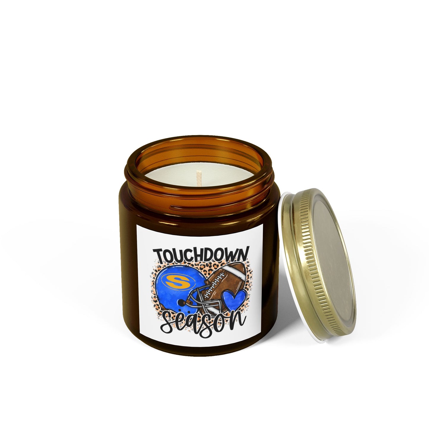 Touchdown Season Football Scented Coconut Apricot Candles (4oz, 9oz)
