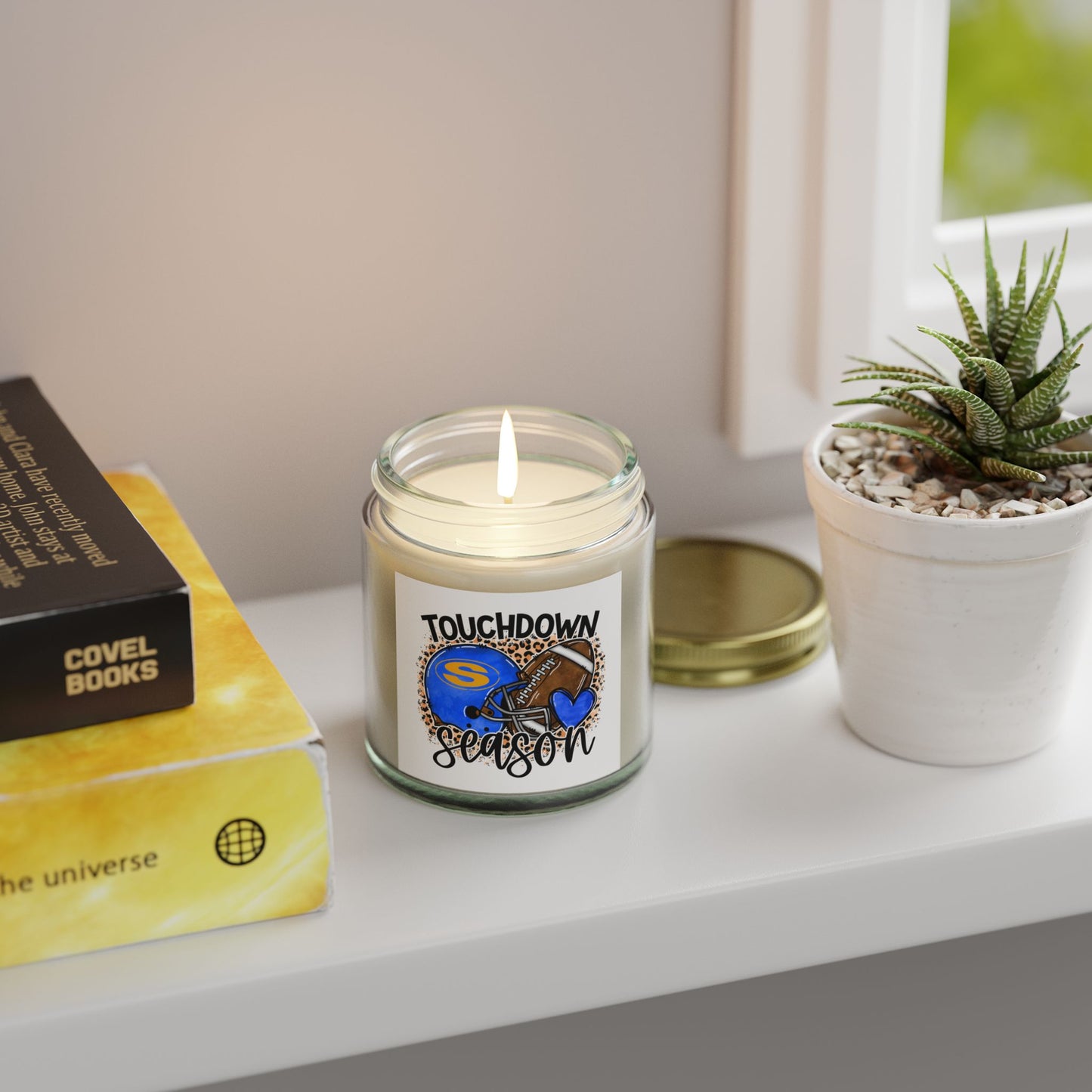 Touchdown Season Football Scented Coconut Apricot Candles (4oz, 9oz)