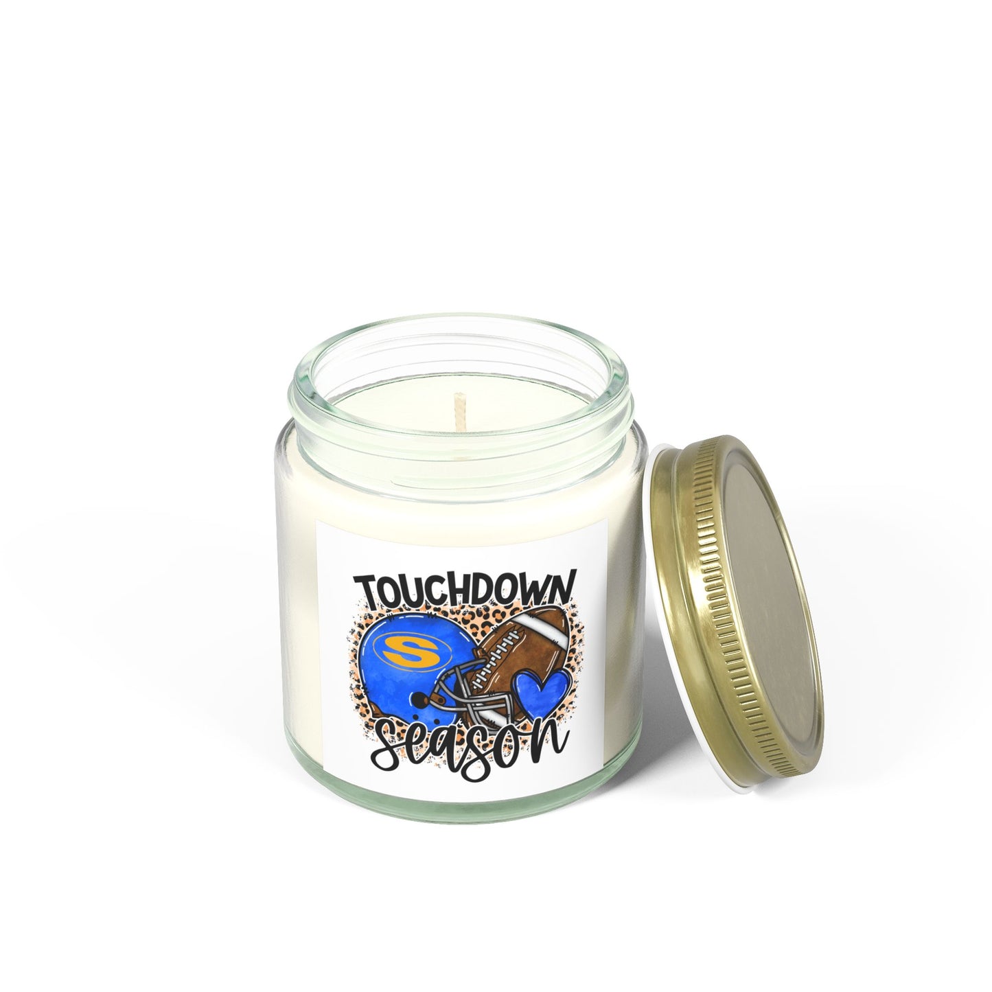 Touchdown Season Football Scented Coconut Apricot Candles (4oz, 9oz)