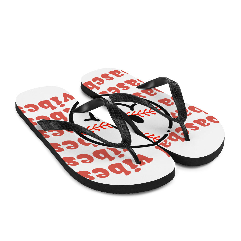 Baseball vibes Flip-Flops