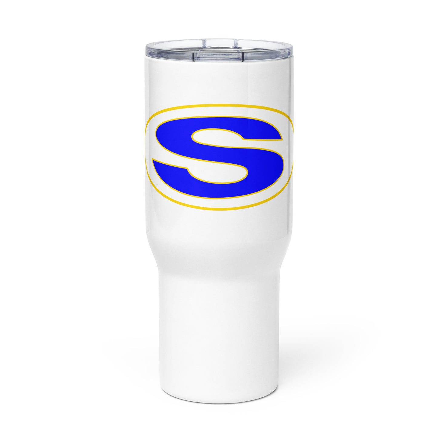Travel mug with a handle