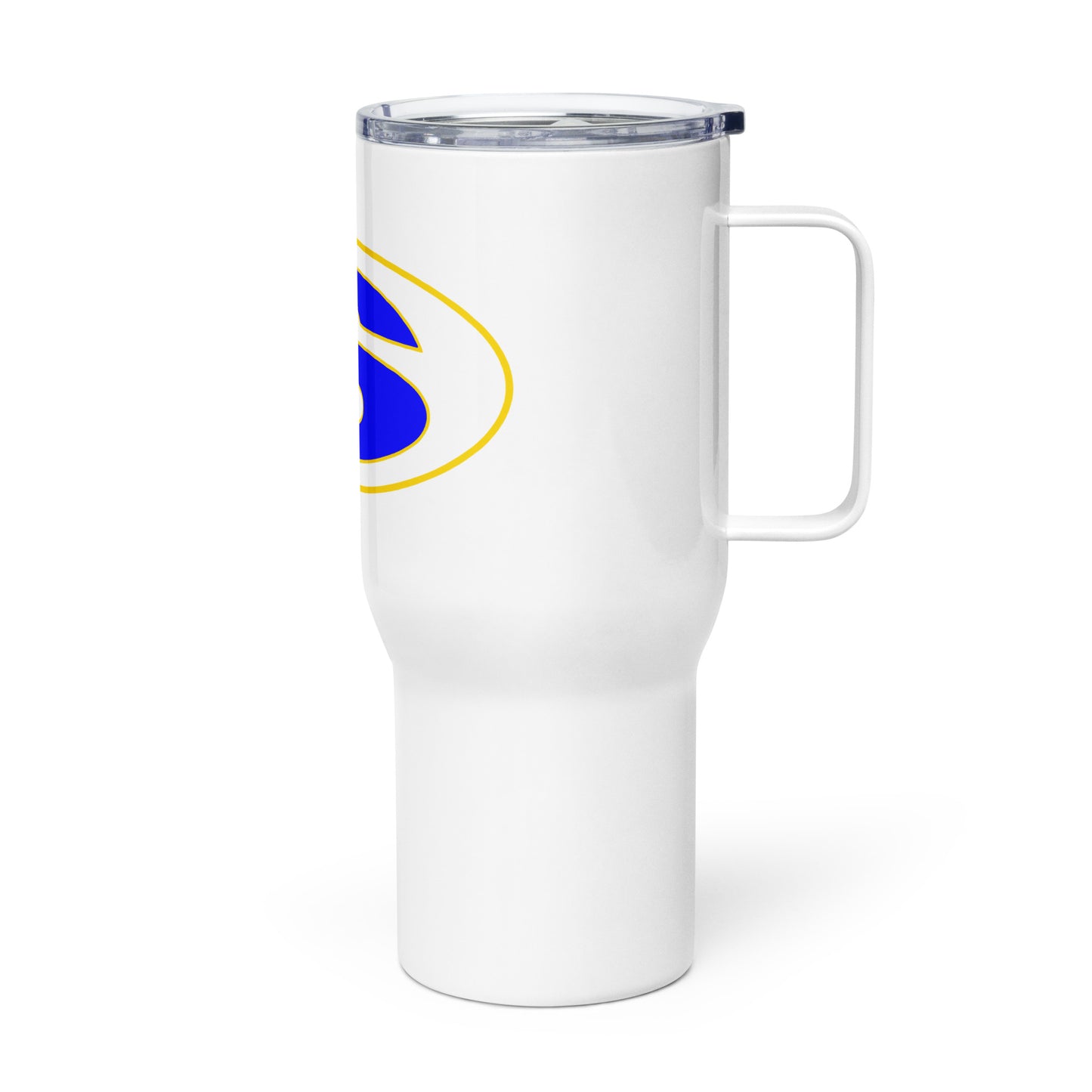 Travel mug with a handle