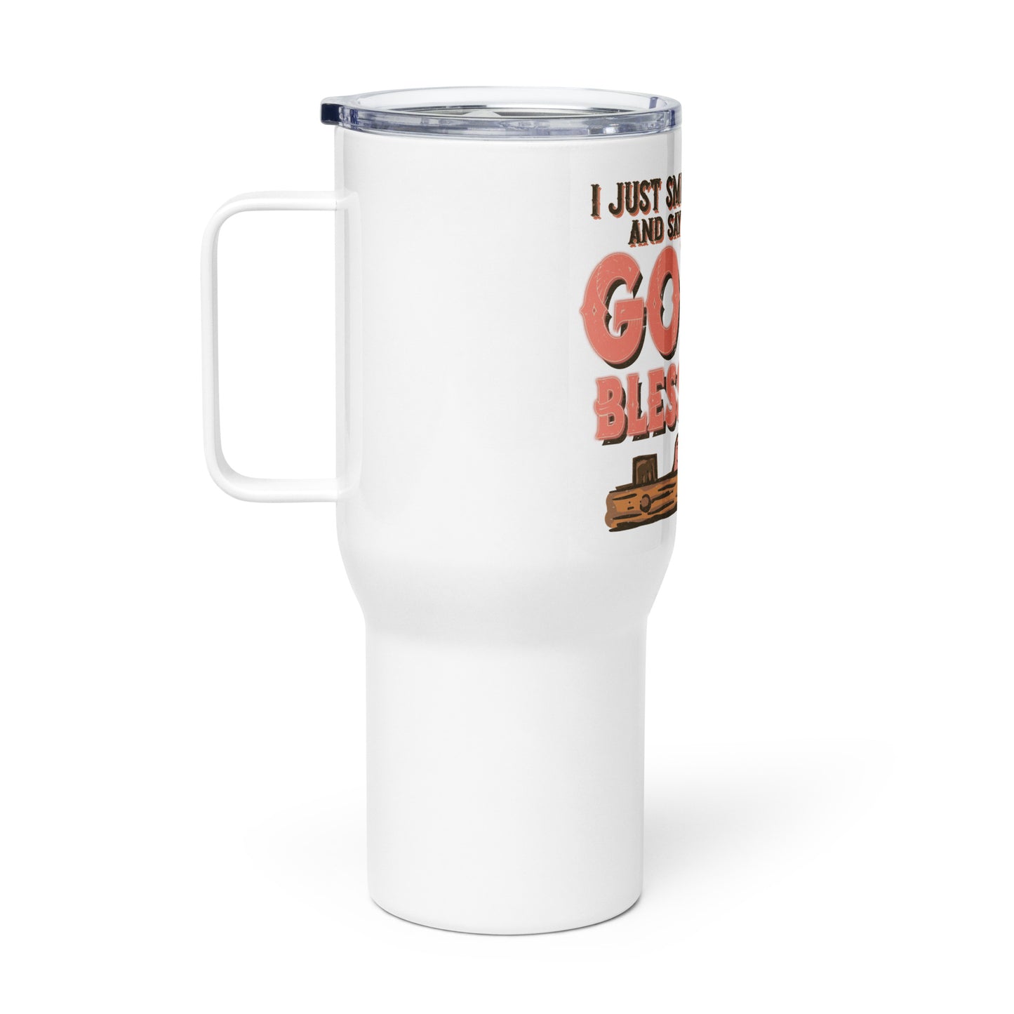God Bless Travel mug with a handle