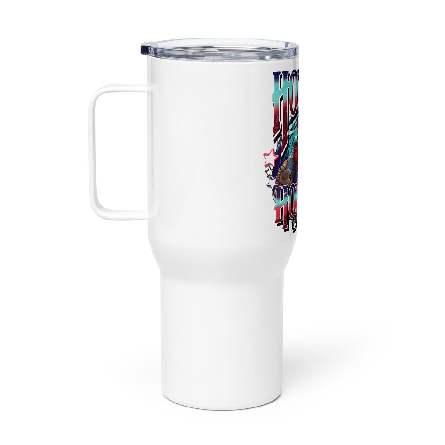 Travel mug with a handle