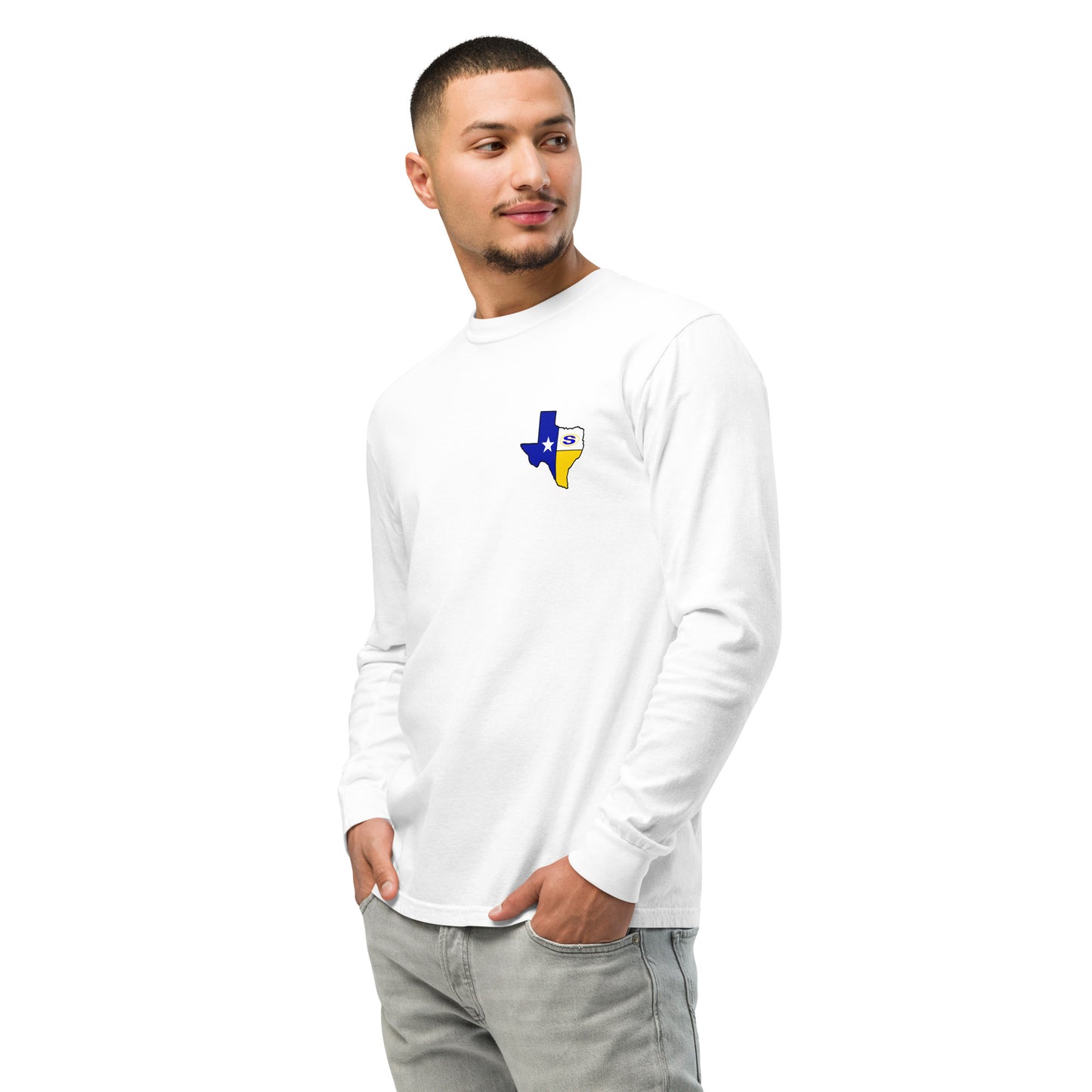 Garment-dyed heavyweight long-sleeve shirt