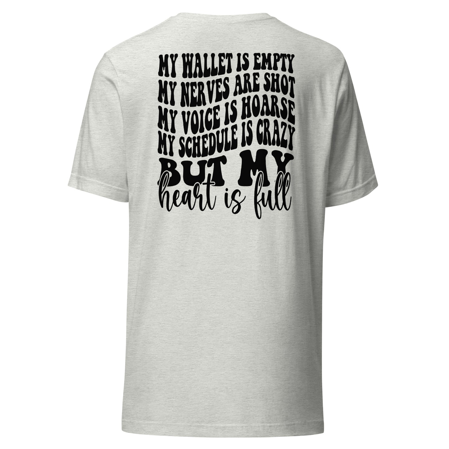 cheer mom full heart Short-sleeve unisex t-shirt
