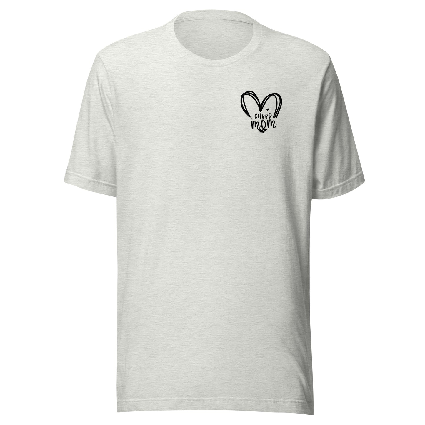 cheer mom full heart Short-sleeve unisex t-shirt