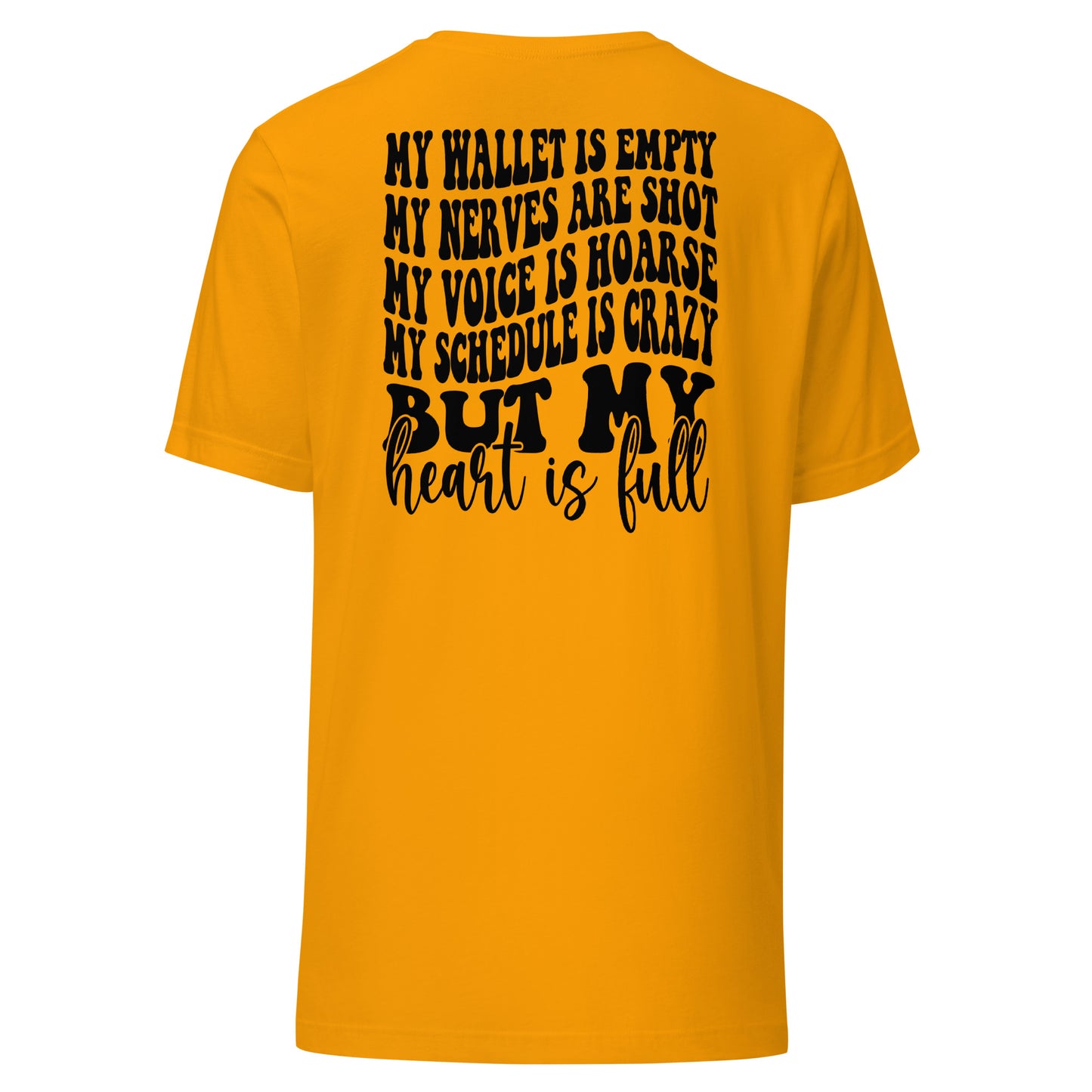 cheer mom full heart Short-sleeve unisex t-shirt