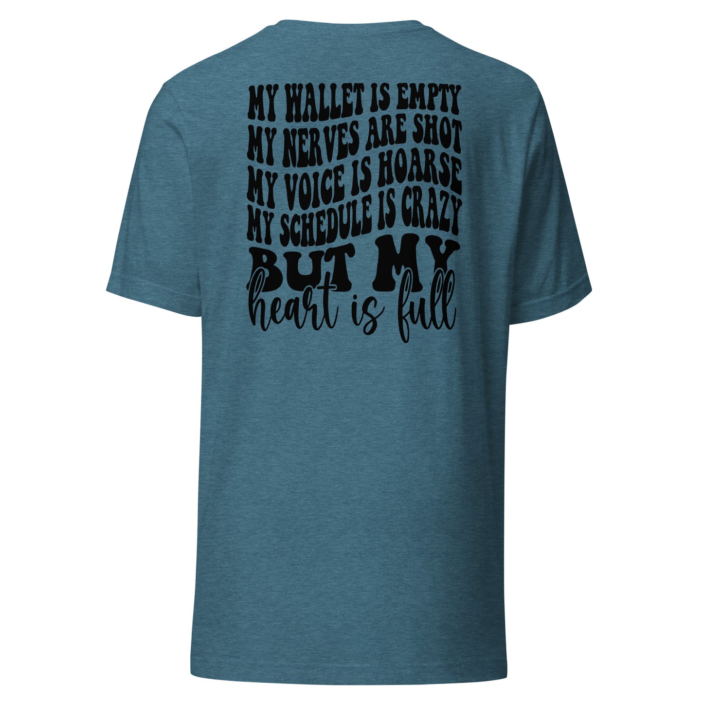 cheer mom full heart Short-sleeve unisex t-shirt