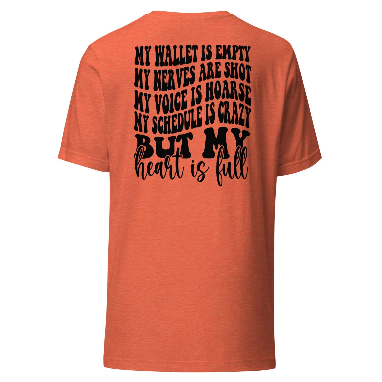 cheer mom full heart Short-sleeve unisex t-shirt