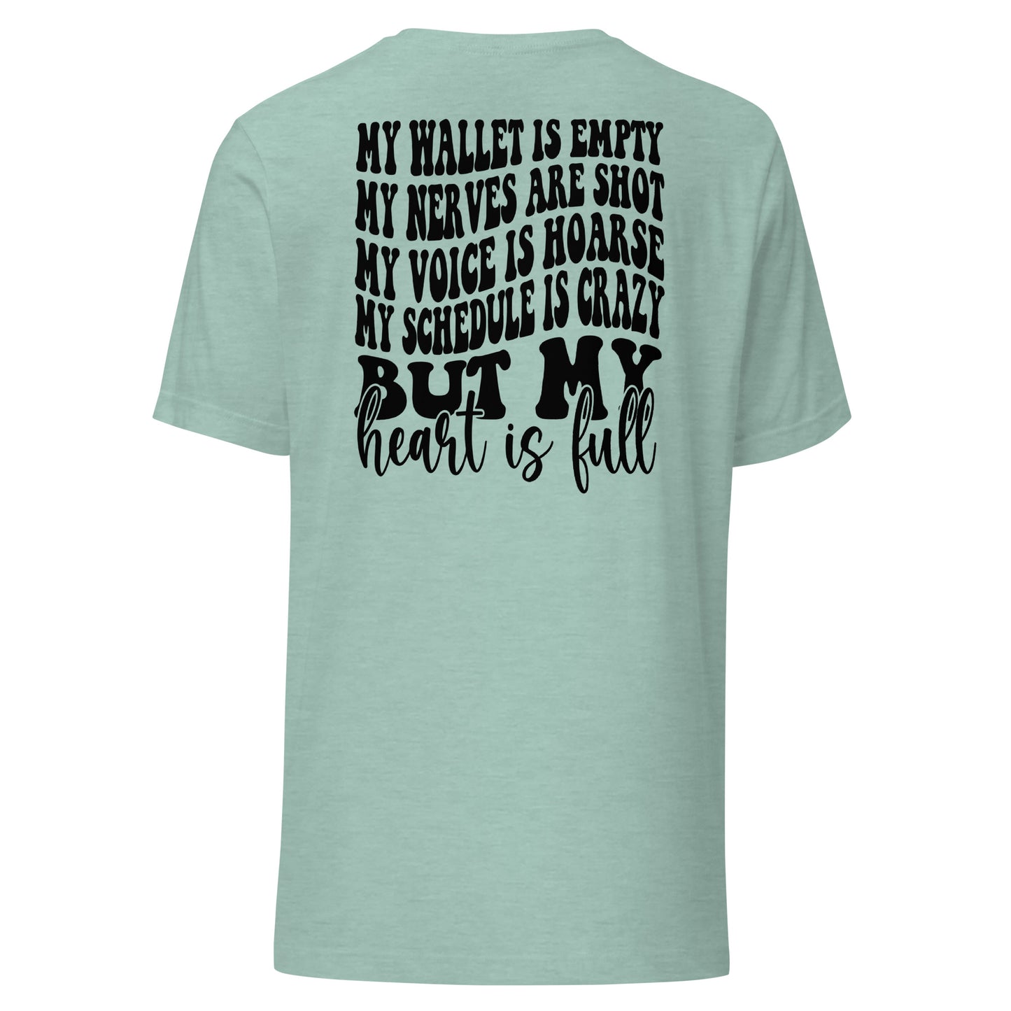 cheer mom full heart Short-sleeve unisex t-shirt
