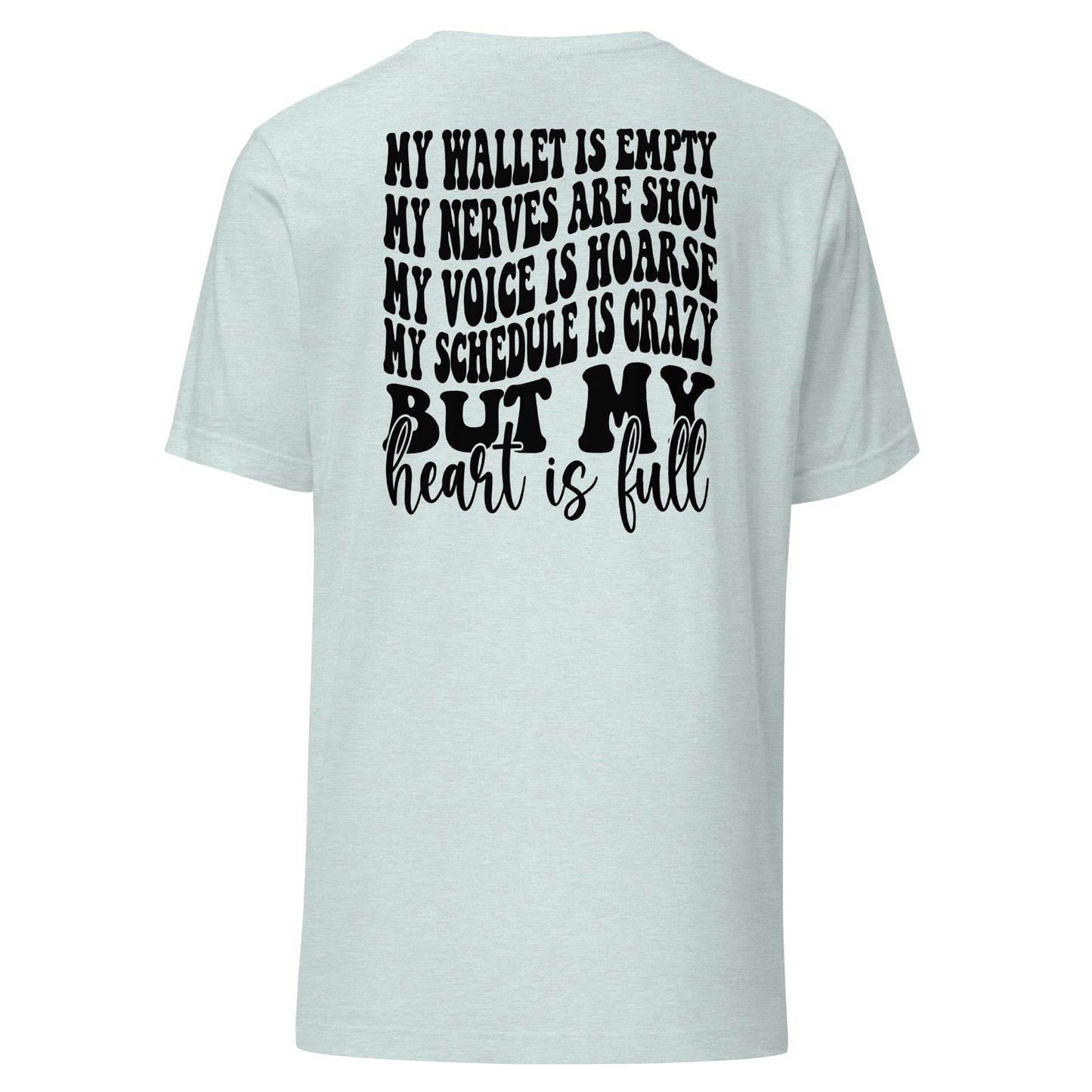 cheer mom full heart Short-sleeve unisex t-shirt