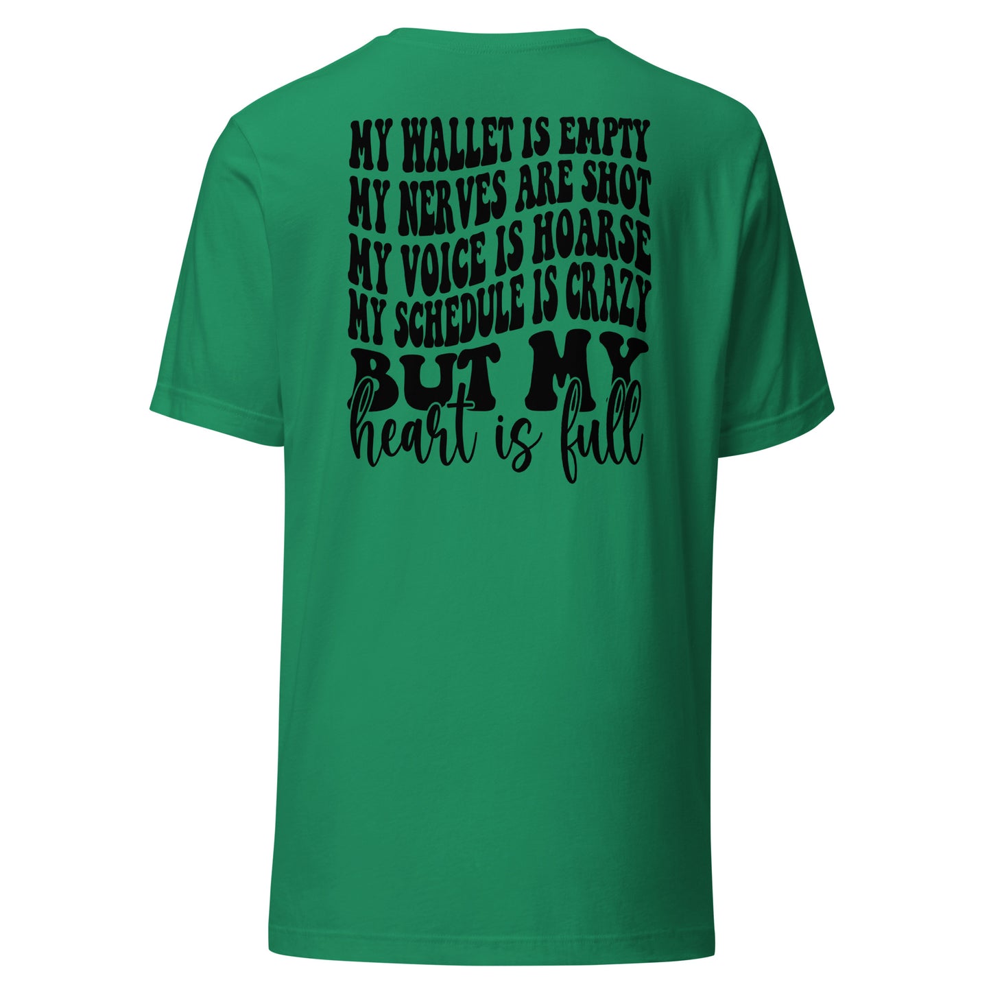 cheer mom full heart Short-sleeve unisex t-shirt