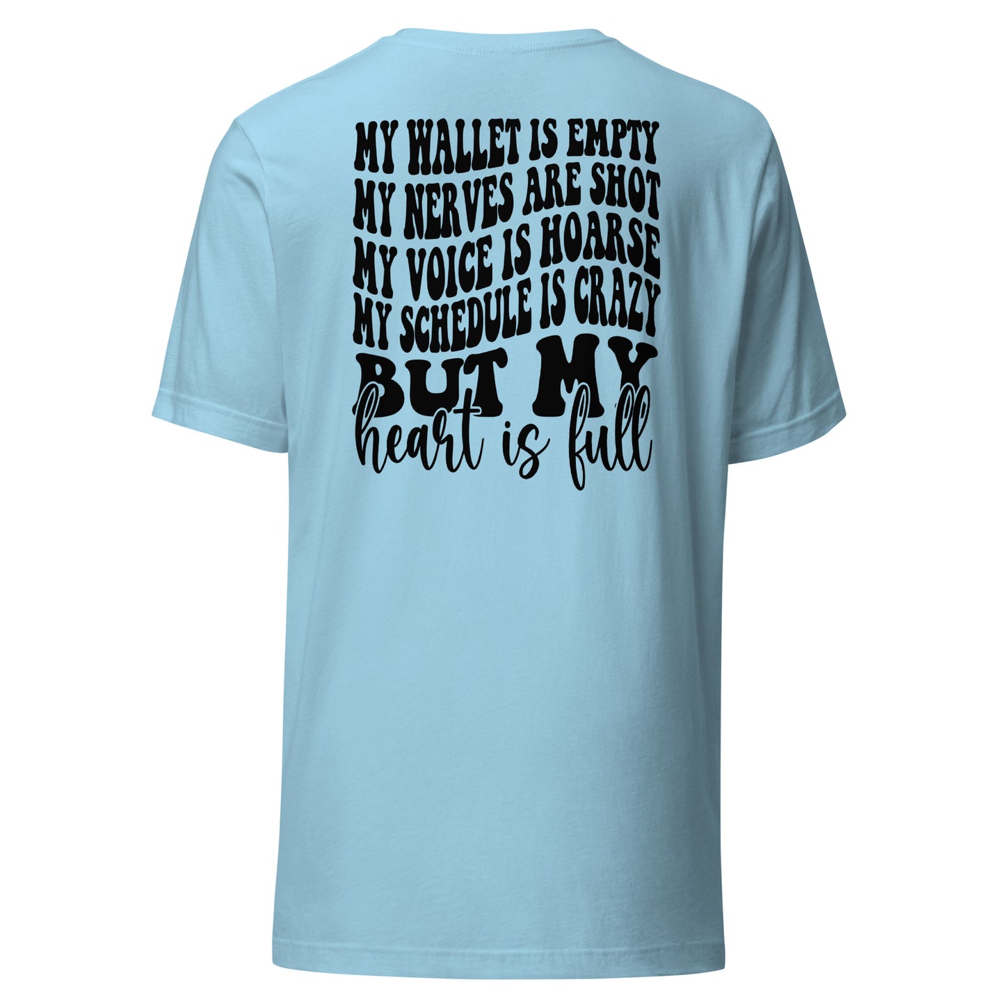 cheer mom full heart Short-sleeve unisex t-shirt
