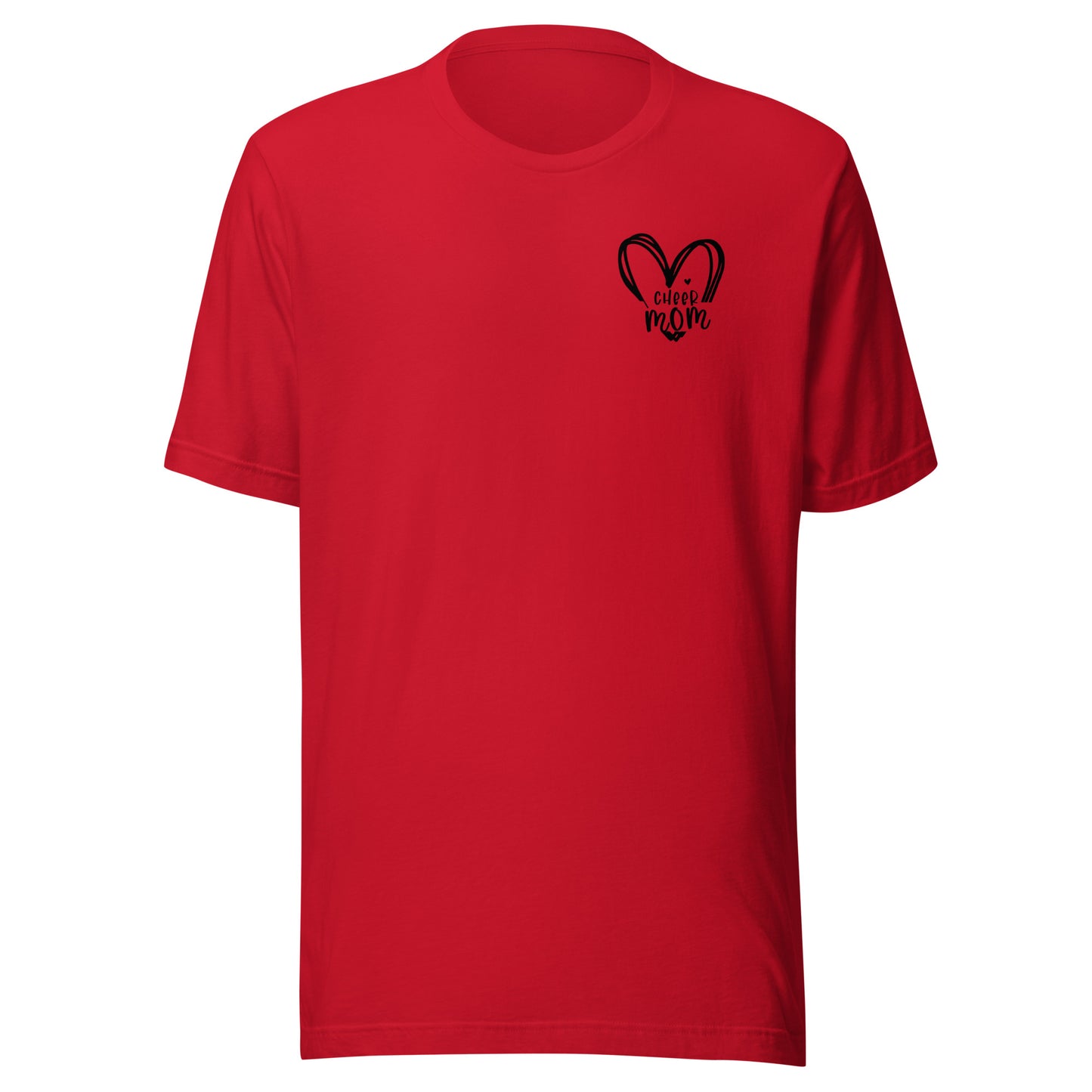 cheer mom full heart Short-sleeve unisex t-shirt