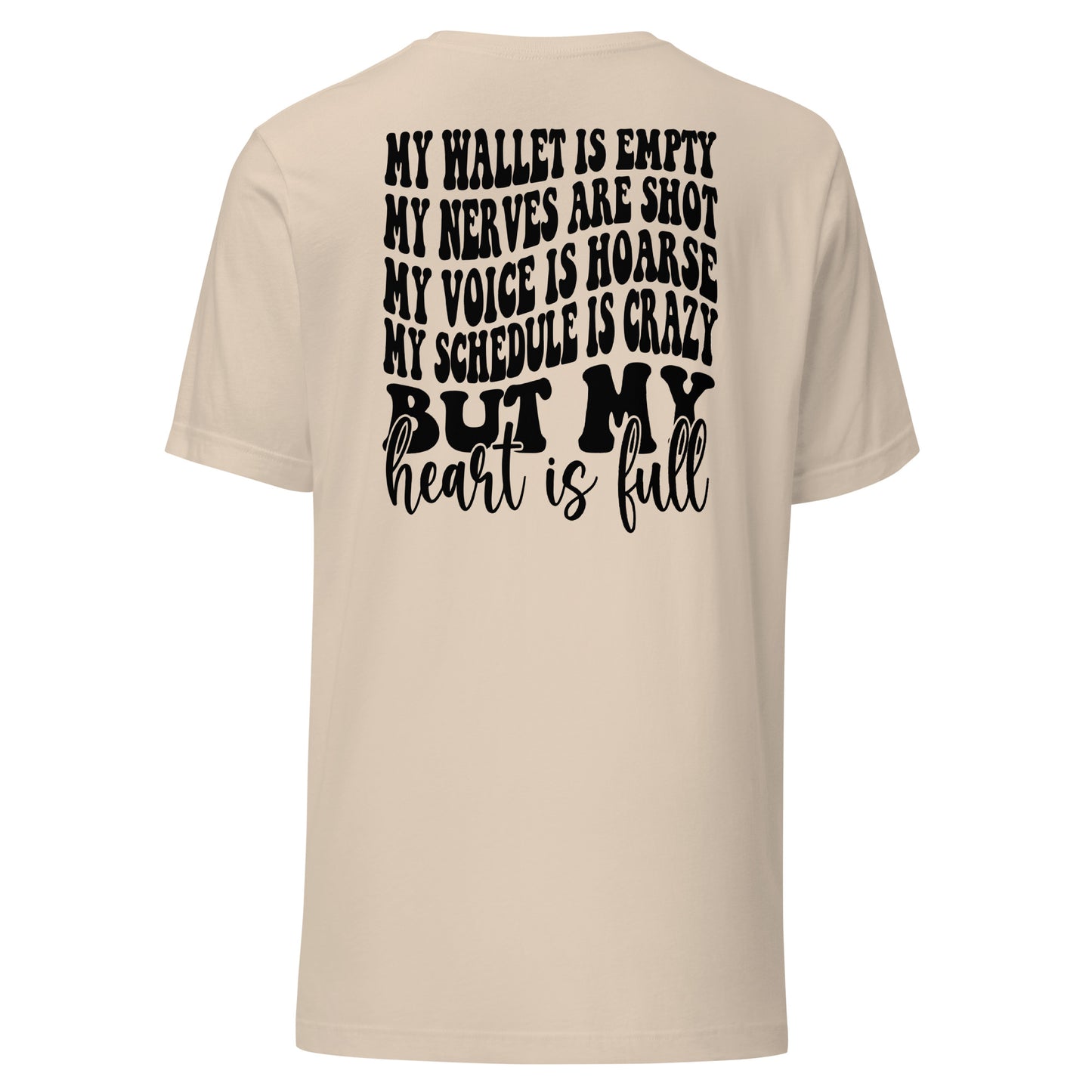 cheer mom full heart Short-sleeve unisex t-shirt
