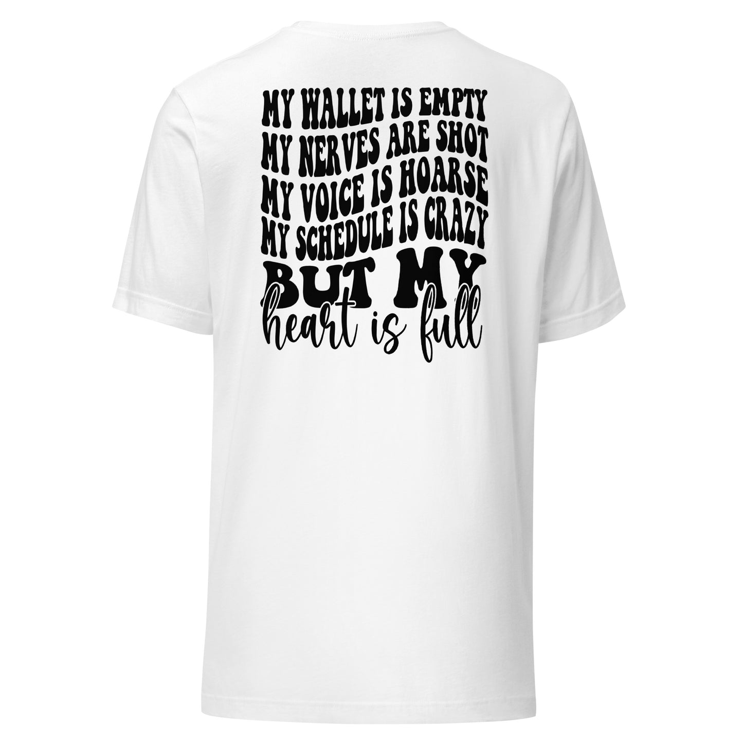cheer mom full heart Short-sleeve unisex t-shirt