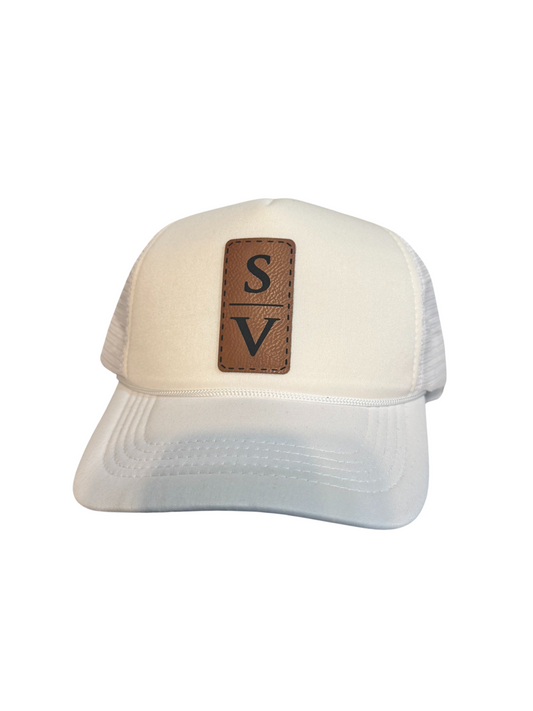 Sv logo foam trucker hat adjustable