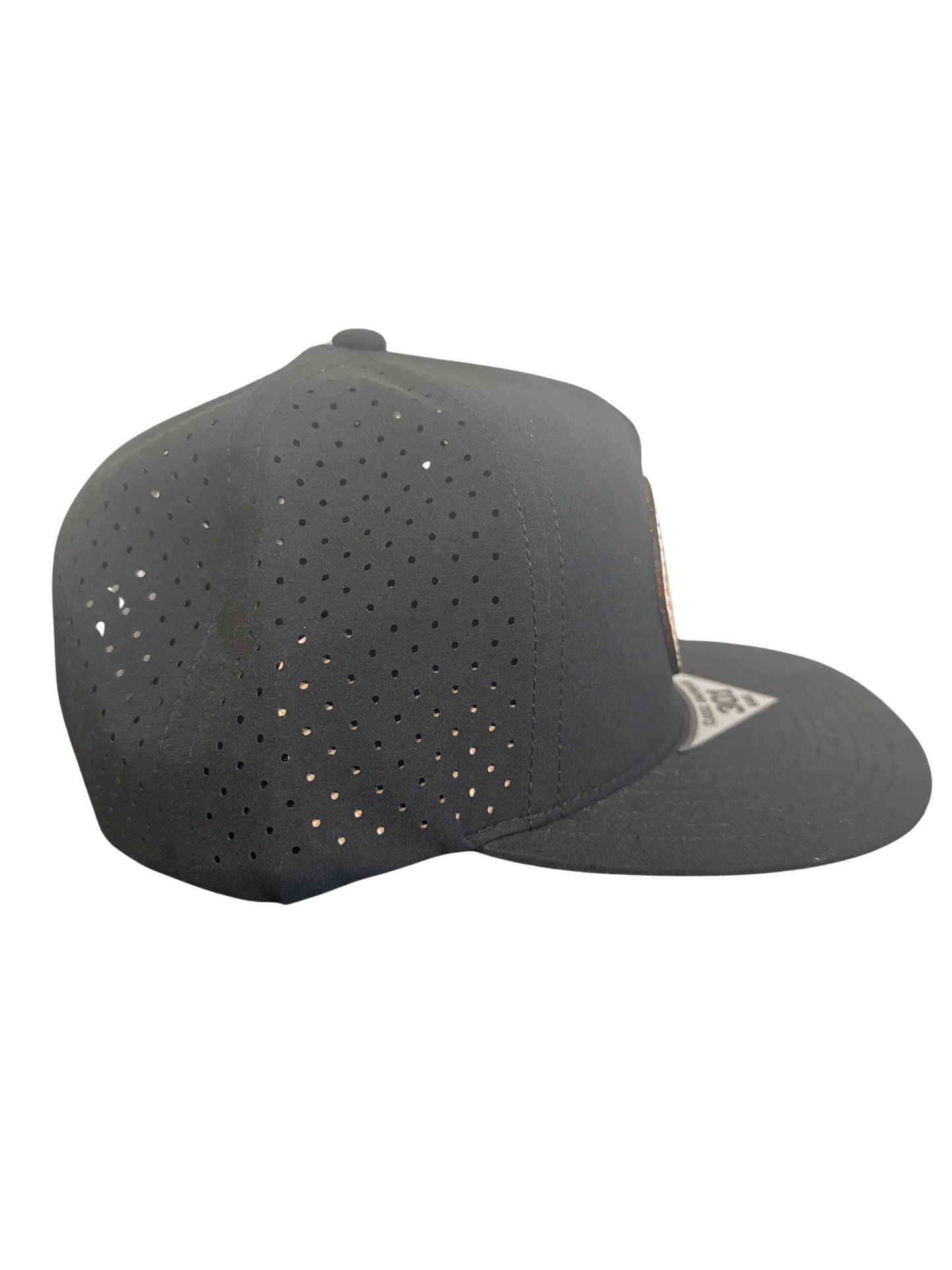 SR baseball logo leather patch black 5 panel adjustable hat