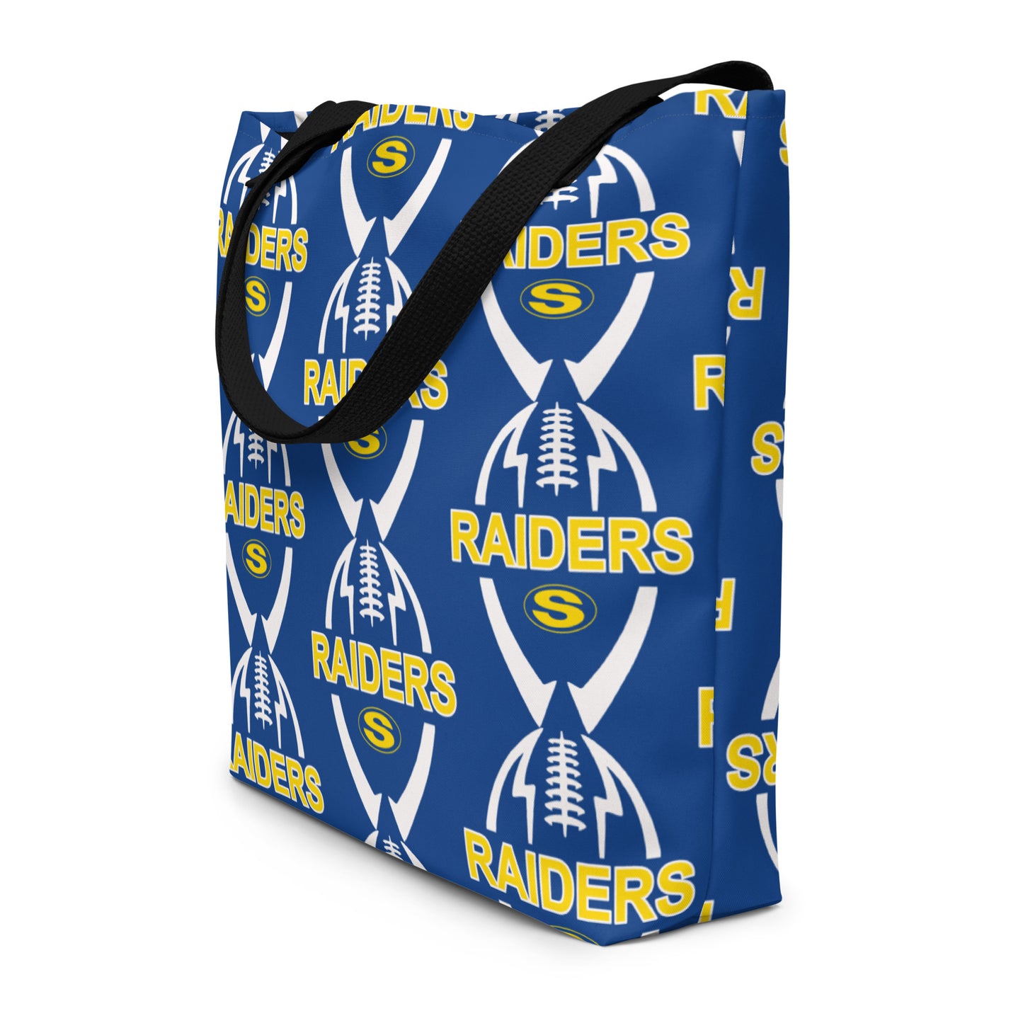 Raiders Football All-Over Print Large Tote Bag with pocket