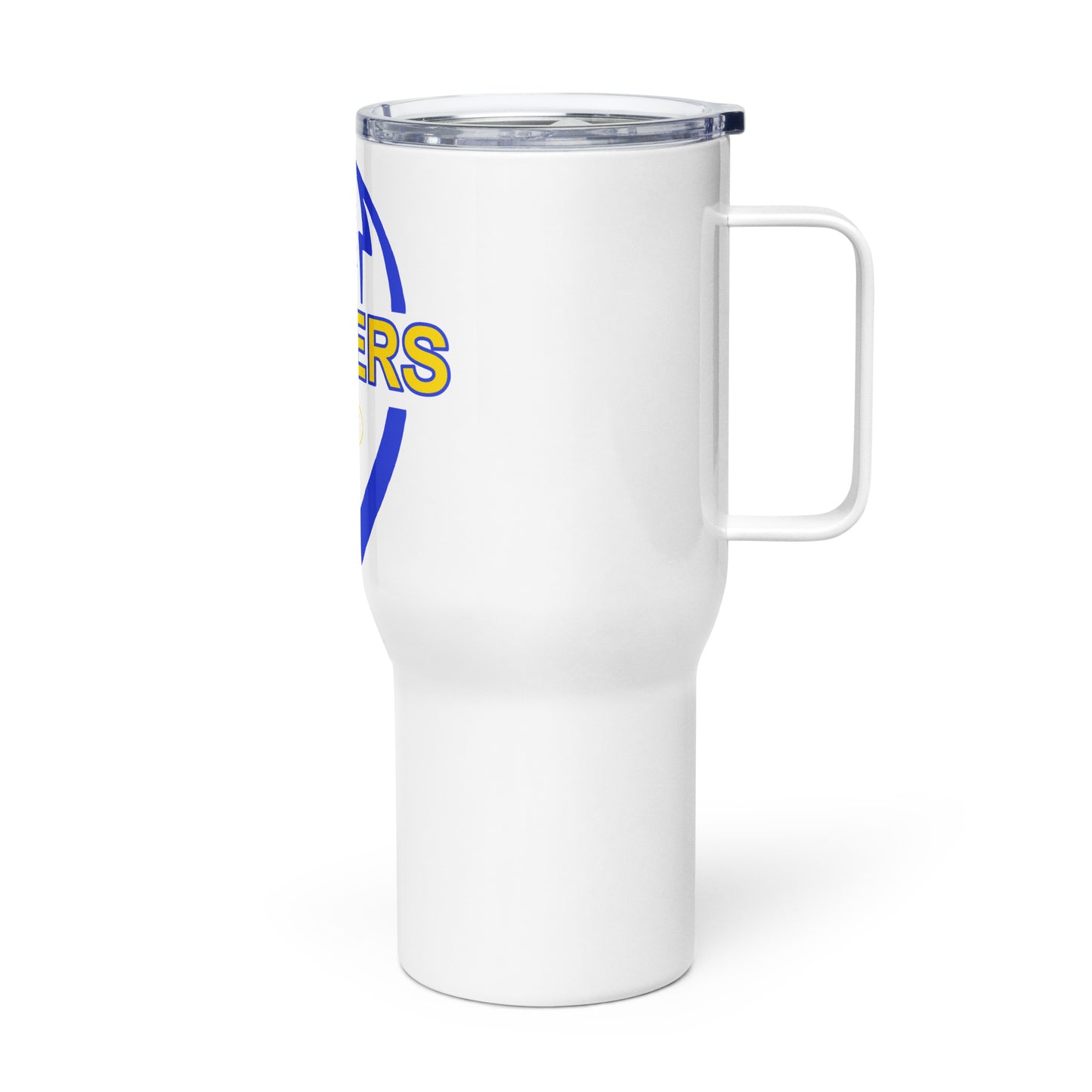 Travel mug with a handle