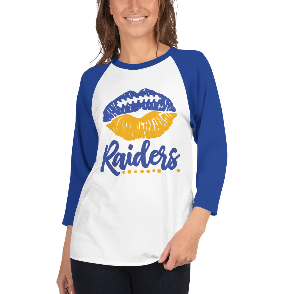 Raiders Lips 3/4 sleeve raglan shirt