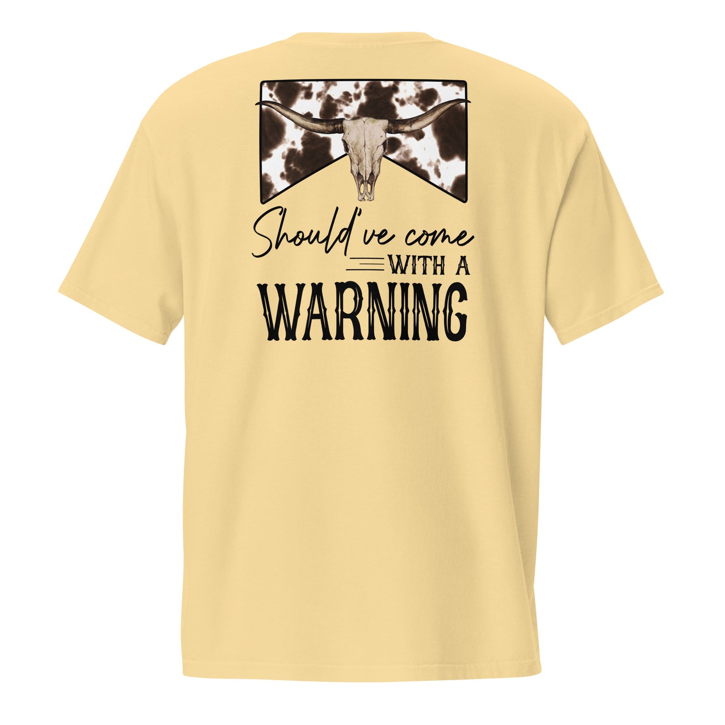 With a Warning Unisex garment-dyed pocket t-shirt