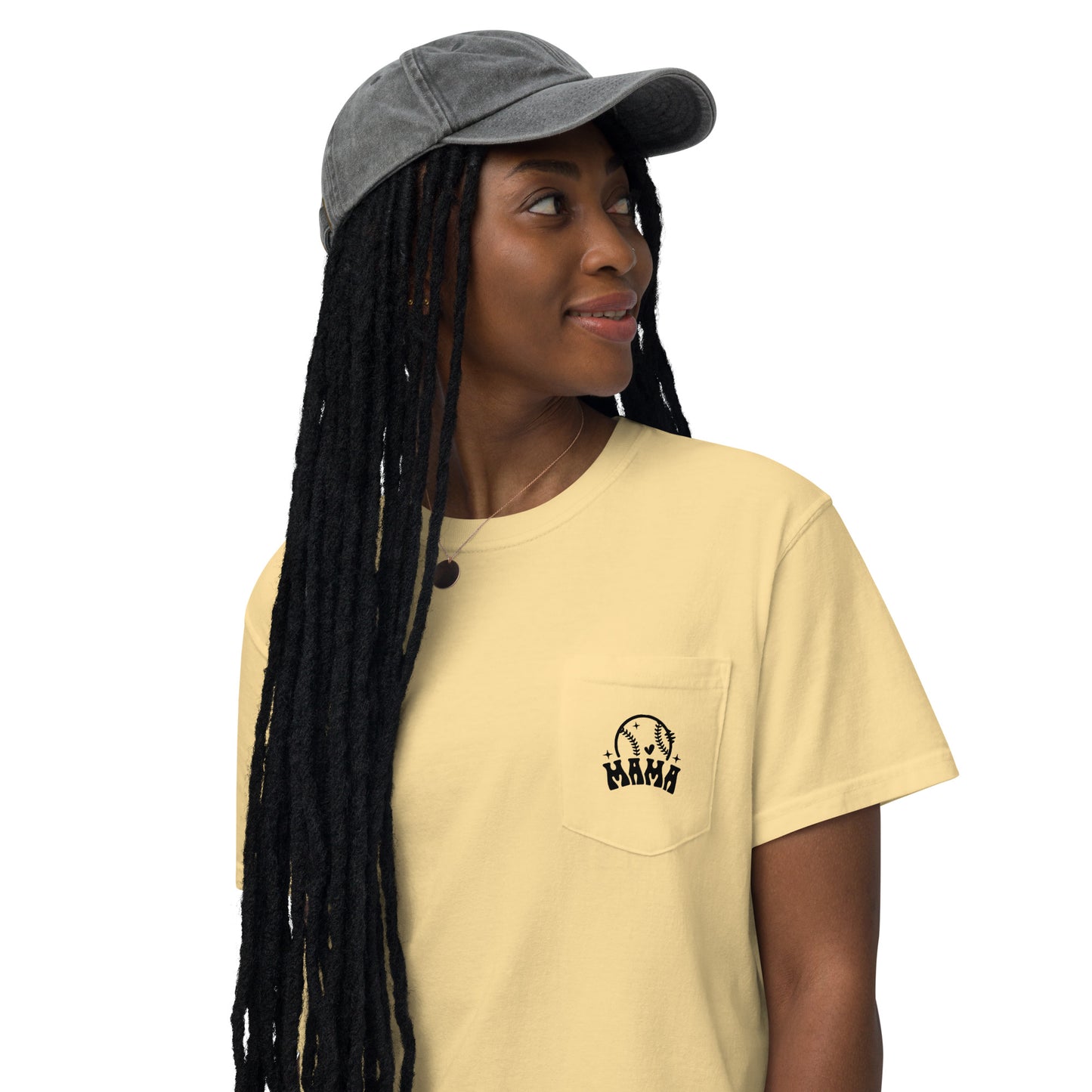 MAMA Unisex garment-dyed pocket t-shirt