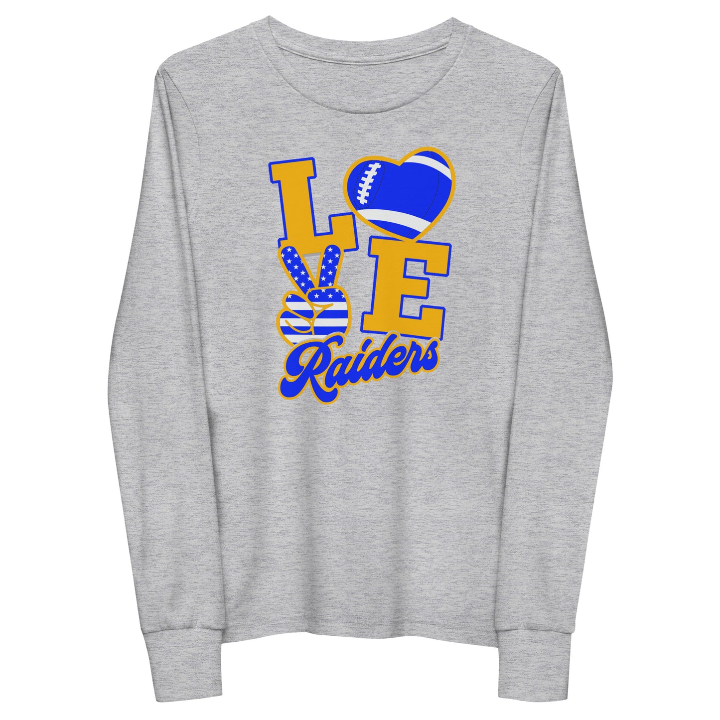 Love Raiders Football Youth long sleeve tee