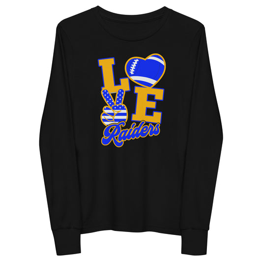 Love Raiders Football Youth long sleeve tee