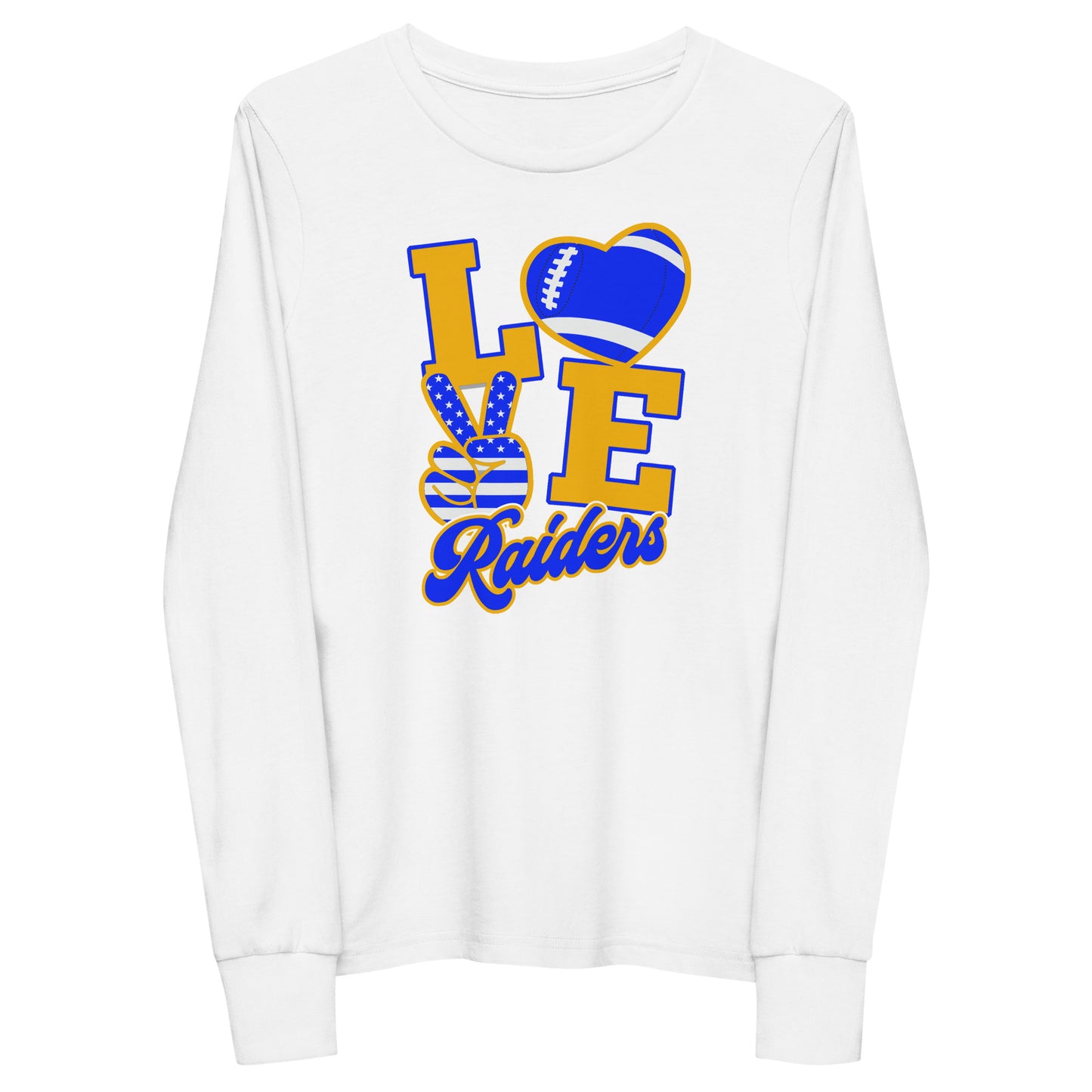 Love Raiders Football Youth long sleeve tee